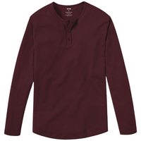 Long Sleeve Henley Merlot