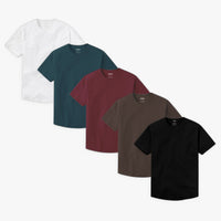 Seasonal Curve Crew 5-Pack in White, Seagreen, Cordovan, Silt and Black