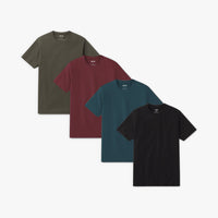 Signature Classic Tee 4-Pack in Olive, Cordovan, Seagreen and Black
