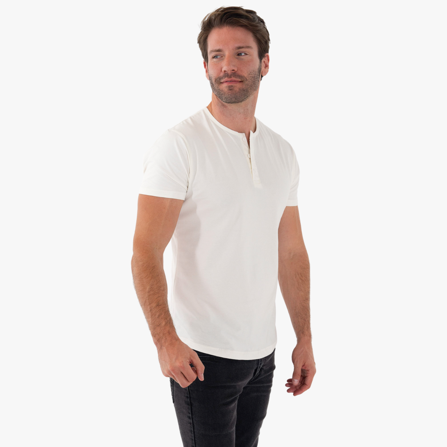 Curved Hem Short Henley Shirt – WYR Wear