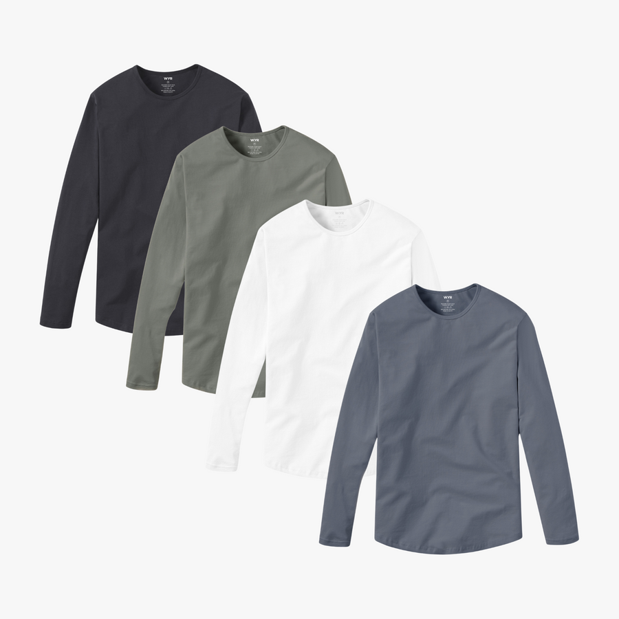 Long Sleeve Curve Crew 4-Pack