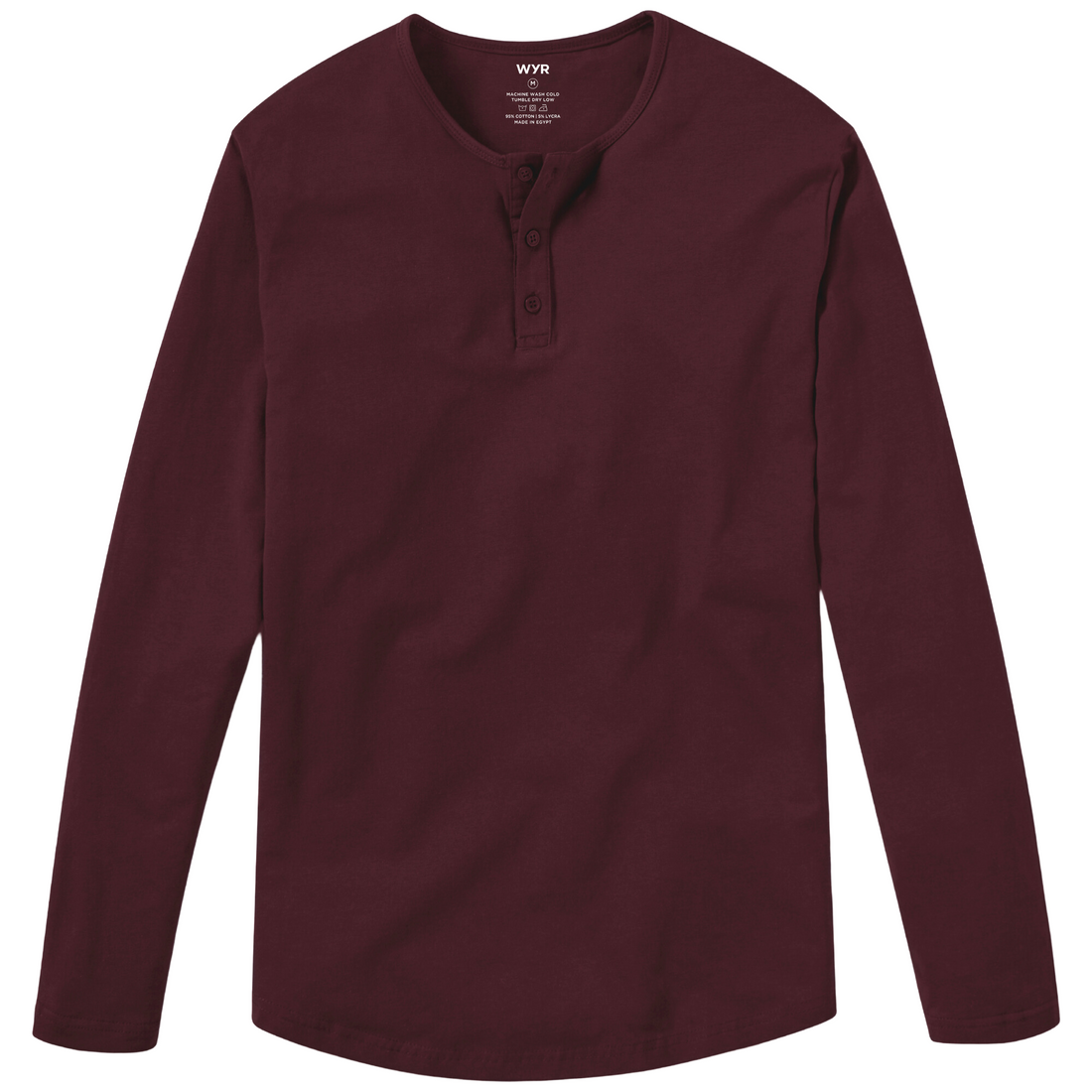 Long Sleeve Henley Merlot