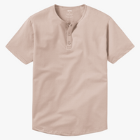 Short Sleeve Henley Seashell
