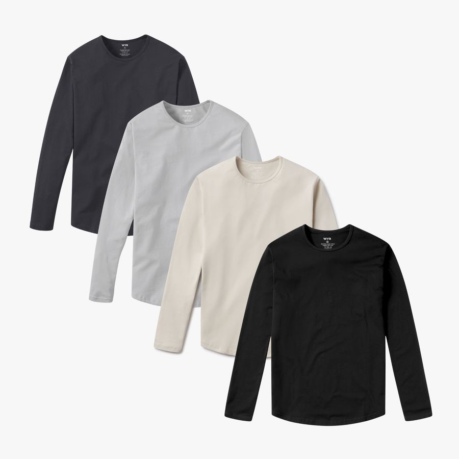 Long Sleeve Curve Crew 4-Pack