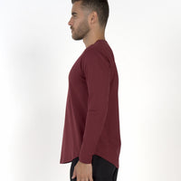 Long Sleeve Curve Crew - Cordovan