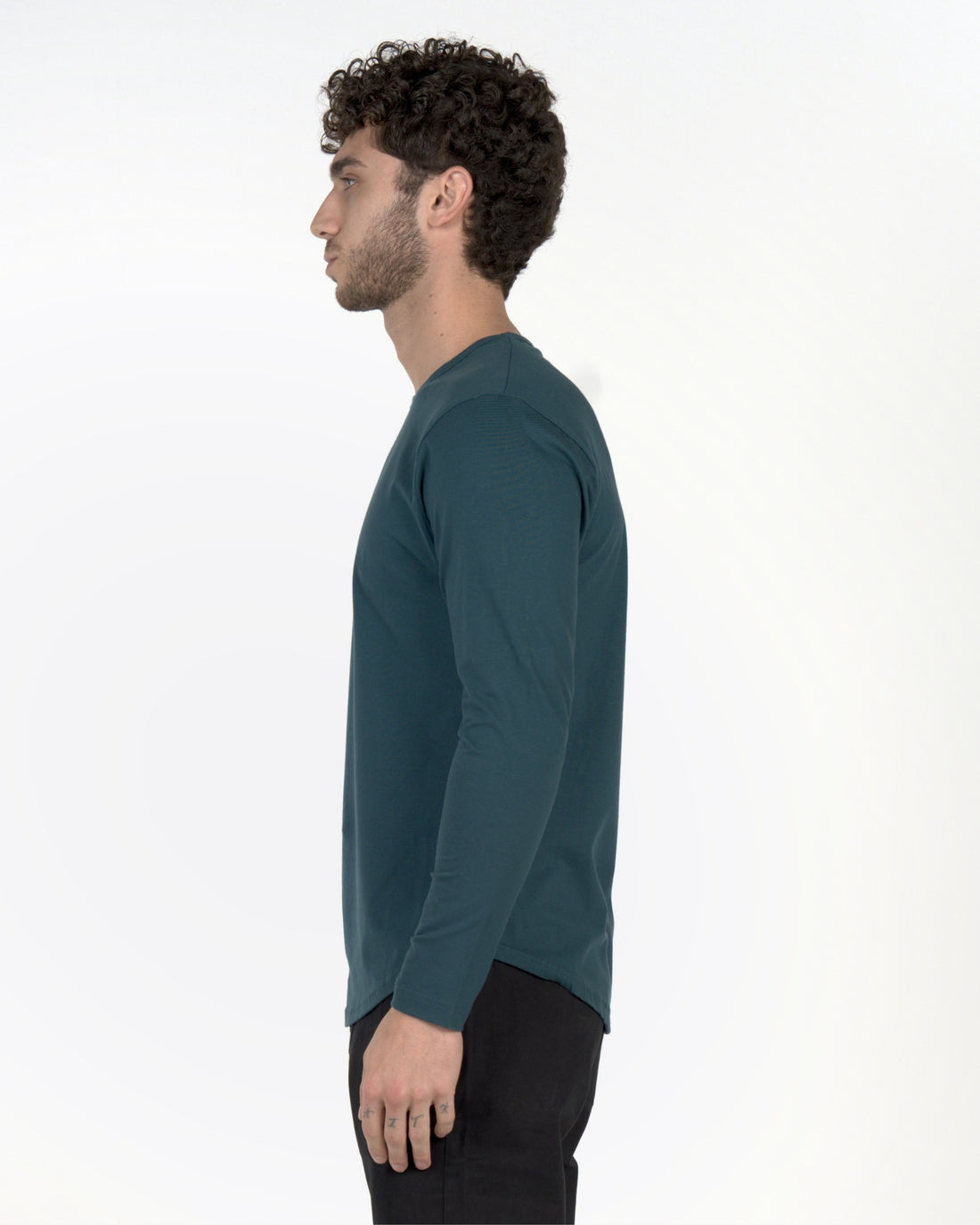 Long Sleeve Curve Crew - Seagreen